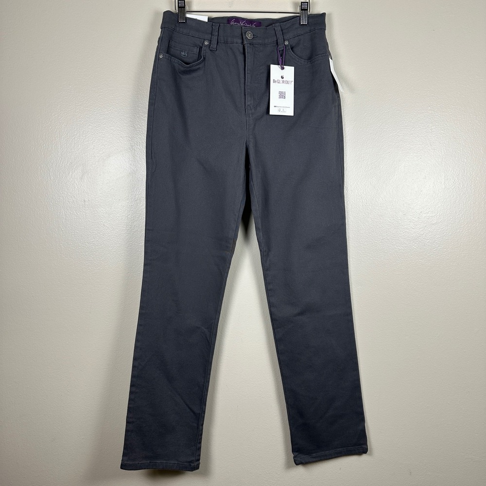 Gloria Vanderbilt Womens 8 Average Amanda Jeans Boulder Grey Tapered Stretch NEW